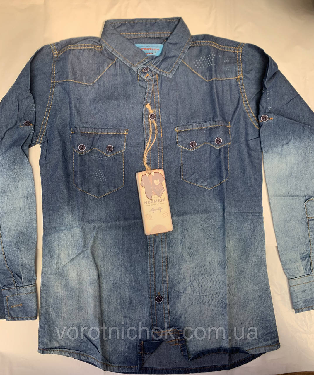 Дитяча джинсова рубашка 5-9р - фото 4 - id-p447440779