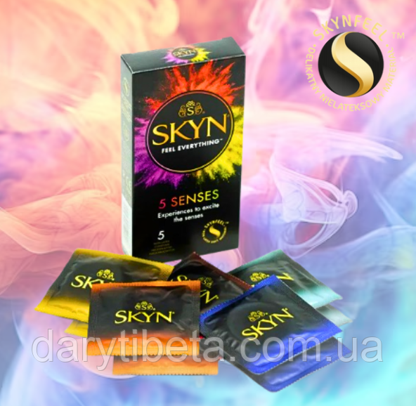 Презервативи Skyn Senses 5 різних видів без латексу 5 шт./пач./пач.