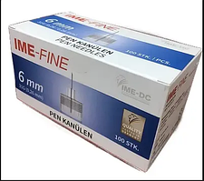 Голки IME-FINE універсальні для шприц-ручок, довжиною 6 мм, упаковка 100 штук.