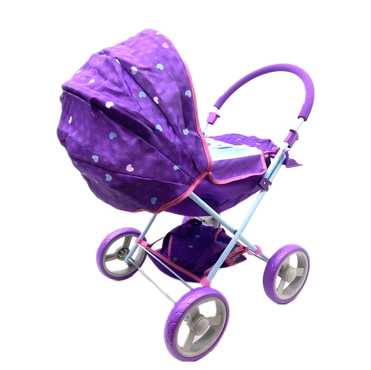 Кукольная коляска Игрушечная люлька для куклы детская FIVEONINE T725028 Классическая коляска-люлька Фиолетовая - фото 2 - id-p2183129207