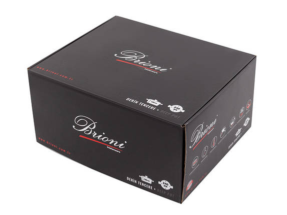 Каструля антипригарна зі скляною кришкою Brioni Royal Stone gold 24 см 5 л 3.5 мм завтовшки 1764-040 VE, фото 2