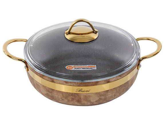Сотейник антипригарний Brioni Royal Stone Tigereye 26 см 2.8 л 3.5 мм товщиною 1764-050 VE, фото 1
