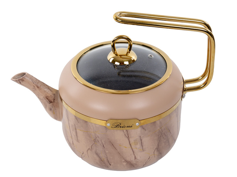 Чайник зі скляною кришкою Brioni Selection Biege 2.5 л 3.5 мм завтовшки 1764-058 VE