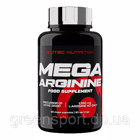 Scitec Nutrition Mega Arginine 90 капсул, амінокислоти для спортсменів, L-Аргінін