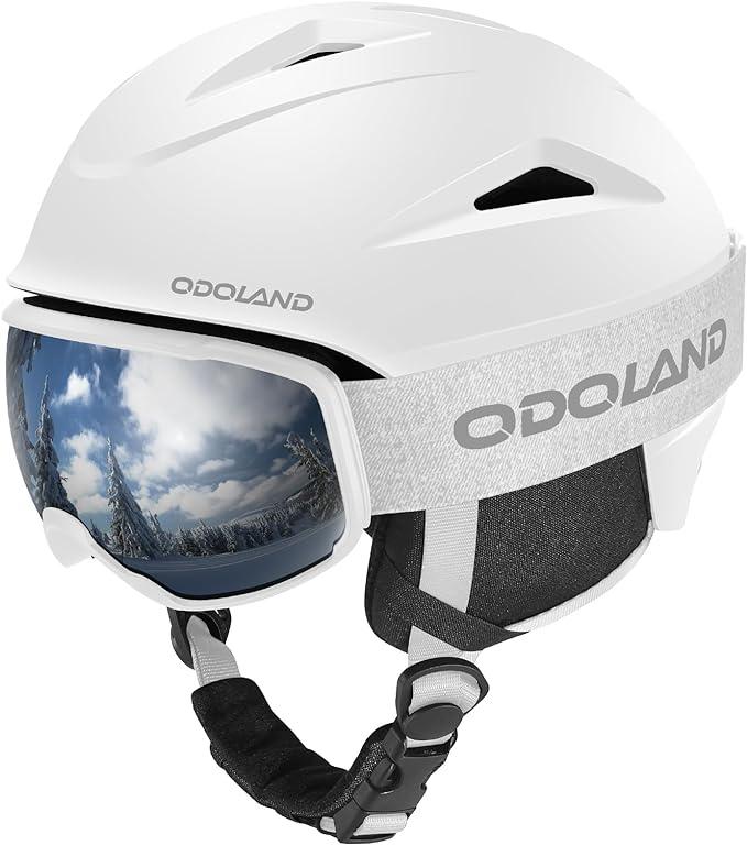 Сноубордичний шолом Odoland, лижний шолом із лижними окулярами для дорослих, розмір S