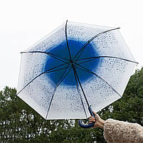 Парасолька матова жіноча RST RST940 Краплі дощу Blue тростина 20 шт., фото 2