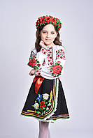Украинская юбка для девочки с вышивкой лентами № 0017 (122-146см.)