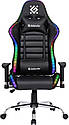 Крісло комп'ютерне Defender Ultimate поліуританова з RGB підсвічуванням (Чорний), фото 3