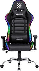 Крісло комп'ютерне Defender Ultimate поліуританова з RGB підсвічуванням (Чорний), фото 3