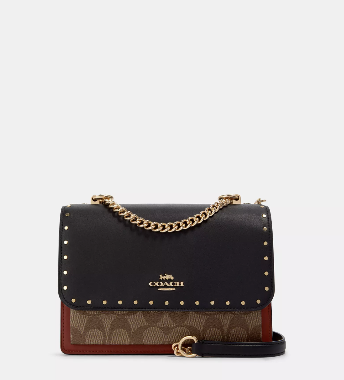 Сумка-клатч жіноча шкіряна через плече Coach Klare коричнева. (361)