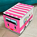 Кошик - пуф  для зберігання іграшок  "Фургон з морозивом" R88098  Рожевий, фото 3