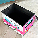 Кошик - пуф  для зберігання іграшок  "Фургон з морозивом" R88098  Рожевий, фото 4