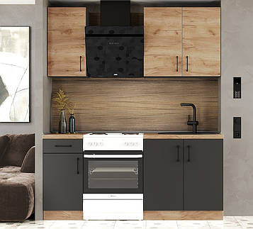 Кухня К-1 (1,8 м/пог.) крафт золотий / антрацит (Еверест)