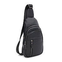 Мужской кожаный рюкзак через плечо Keizer K1612-6bl-black Mega