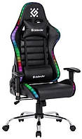 Ігрове крісло Defender Ultimate поліуританова з RGB підсвічуванням (Чорний)Ігрове крісло Defender Ultimate поліуританова з RGB під