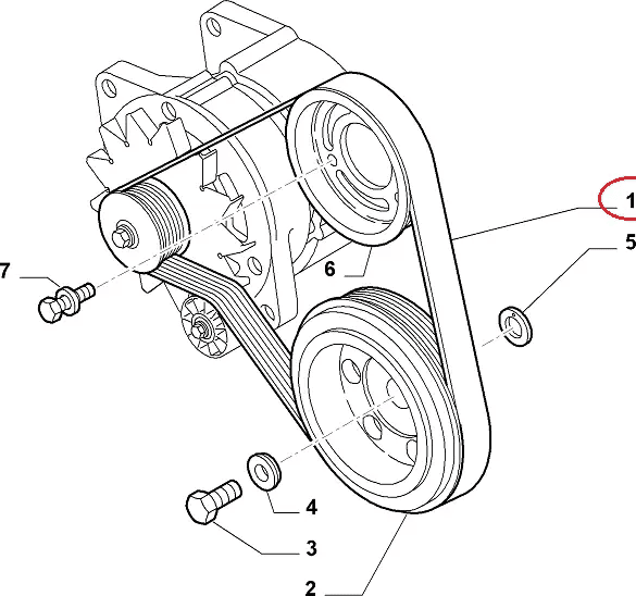 Ремінь генератора на Fiat Ducato 230, Peugeot Boxer, Citroen Jumper (1994-2002) 2.5/2.8, 504171190, 128065, Hutchinson, Франція, фото 1