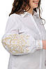 Жіноча котонова сорочка (біла з пісочною вишивкою), фото 3