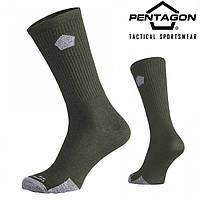 Тактические треккинговые носки Pentagon Alpine Merino Light Olive р.42-44 армейские мужские носки для военных