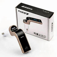 FM-трансмиттер CARG Bluetooth G7 Gold, black (m601)