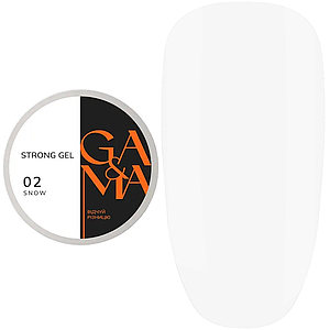 Гель для нарощування GaMa Strong Gel №002 Snow, 30 мл сніжний