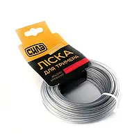 Ліска для тримера армований квадрат Ø2.0мм 15м нейлонова сіра СИЛА