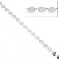 Ланцюжок на метраж Finding З круглими пластинками пласка Сталистий 6 мм 0.3 мм