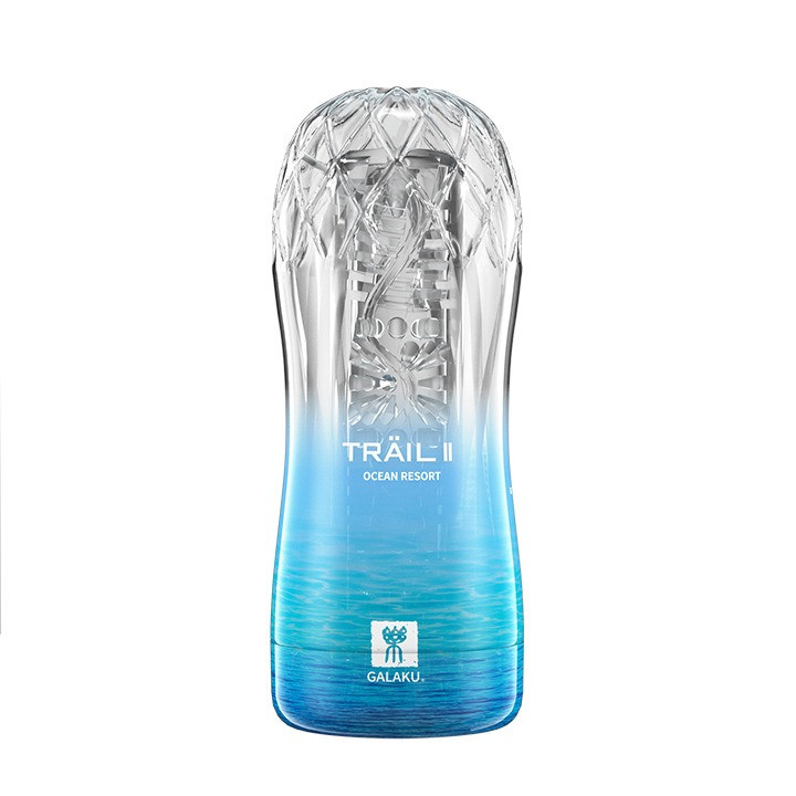 Мастурбатор чоловічий прозорий силіконовий багаторазовий. Маструбатор чашка (блакитний), фото 1