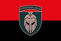 Флаг 1 батальона Международного легиона Украины красно-черный