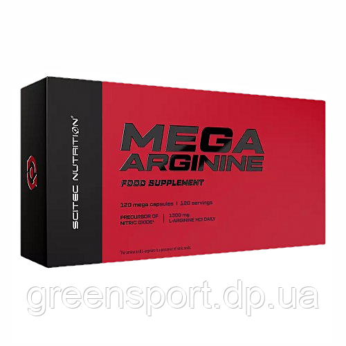 Scitec Nutrition Mega Arginine 120 капсул, амінокислоти для спортсменів, L-Аргінін