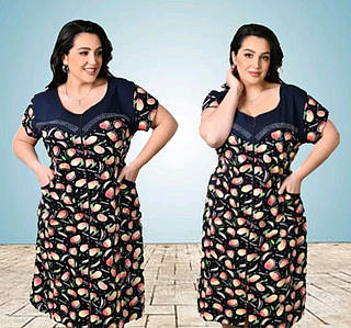 Літній халат трикотаж великі розміри