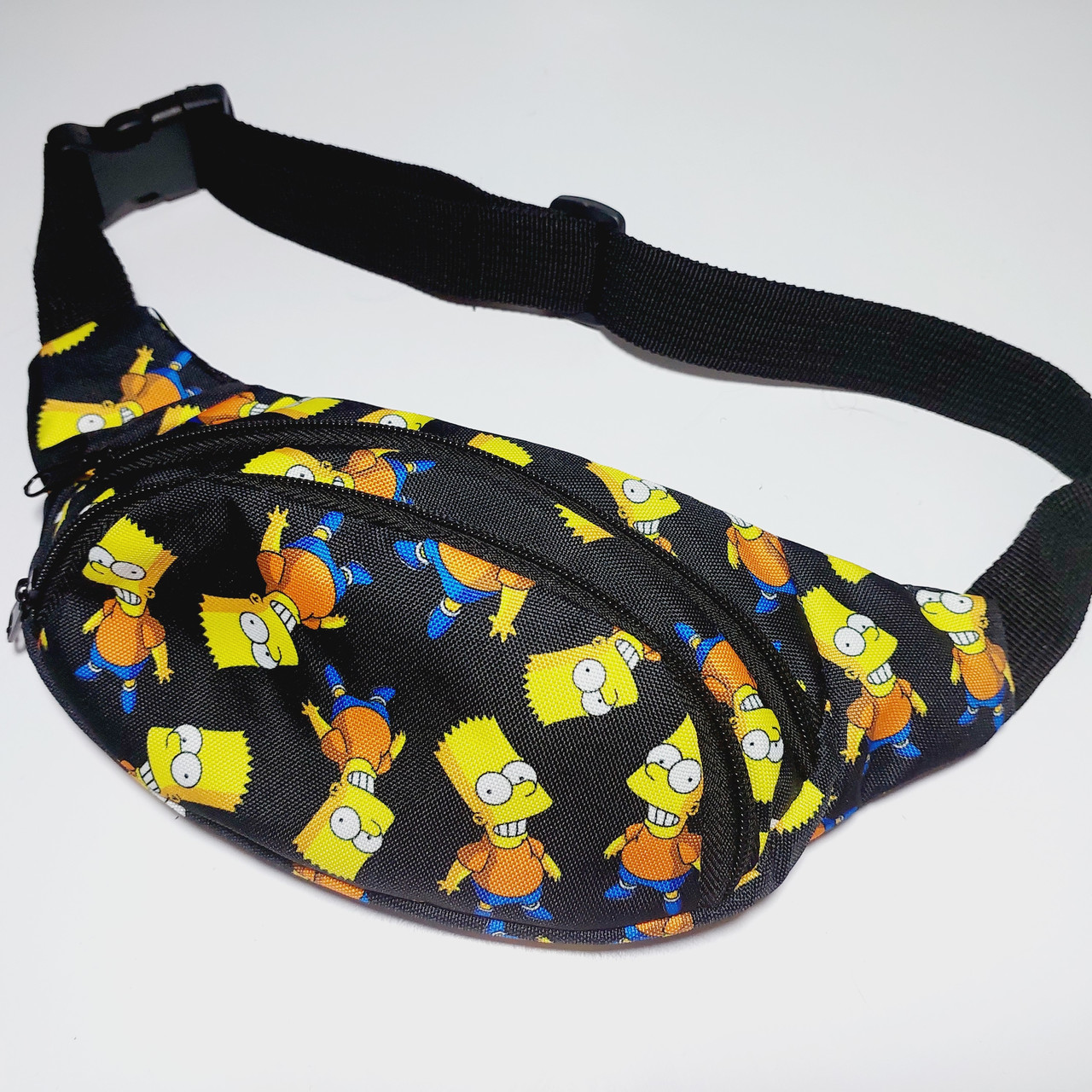 Поясна сумка бананка для хлопчика текстильна яскравий принт симпсони, фото 1