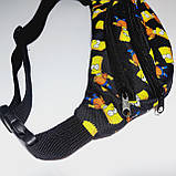 Поясна сумка бананка для хлопчика текстильна яскравий принт симпсони, фото 3