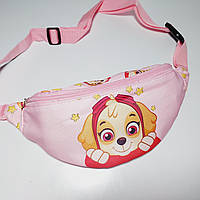 Бананка детская поясная сумка для девочки розовая щенячий патруль