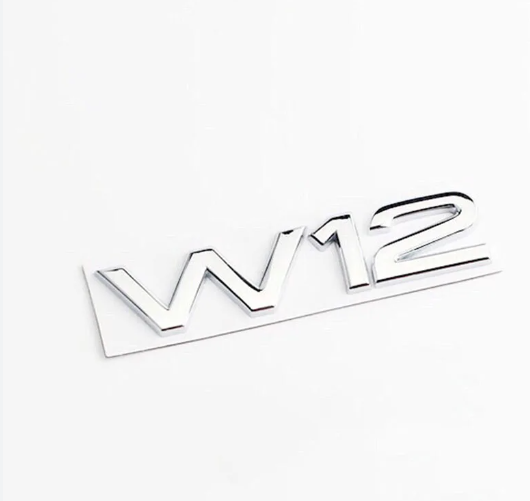 Емблема-шильдик логотип-напис W12 передніх крил Audi А8 (Ауді) 80*16 мм (Хром) (4E08536012ZZ)