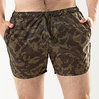 Мужские шорты пляжные Intruder зеленый камуфляж / Повседневные шорты / Быстросохнущие шорты на пляж