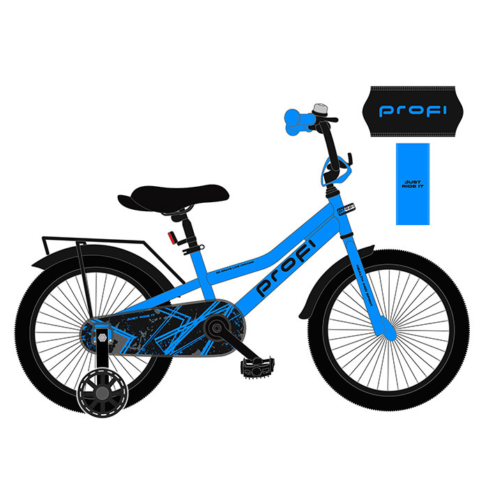 Велосипед дитячий PROF1 14д. MB 14012-1 (1шт) PRIME,SKD75,синій,дзвін.,ліхтар,багажник,дод.кол