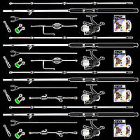 Набор Универсальный 1.8м на Четыри комплекта спиннингов типа "Крокодил" Готовых к использованию