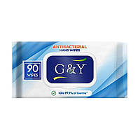 Салфетки влажные дезинфицирующие G&Y Antibacterial с клапаном 90 шт