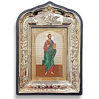Икона Марк святой апостол и евангелист, лик 6х9, в пластиковой черной рамке