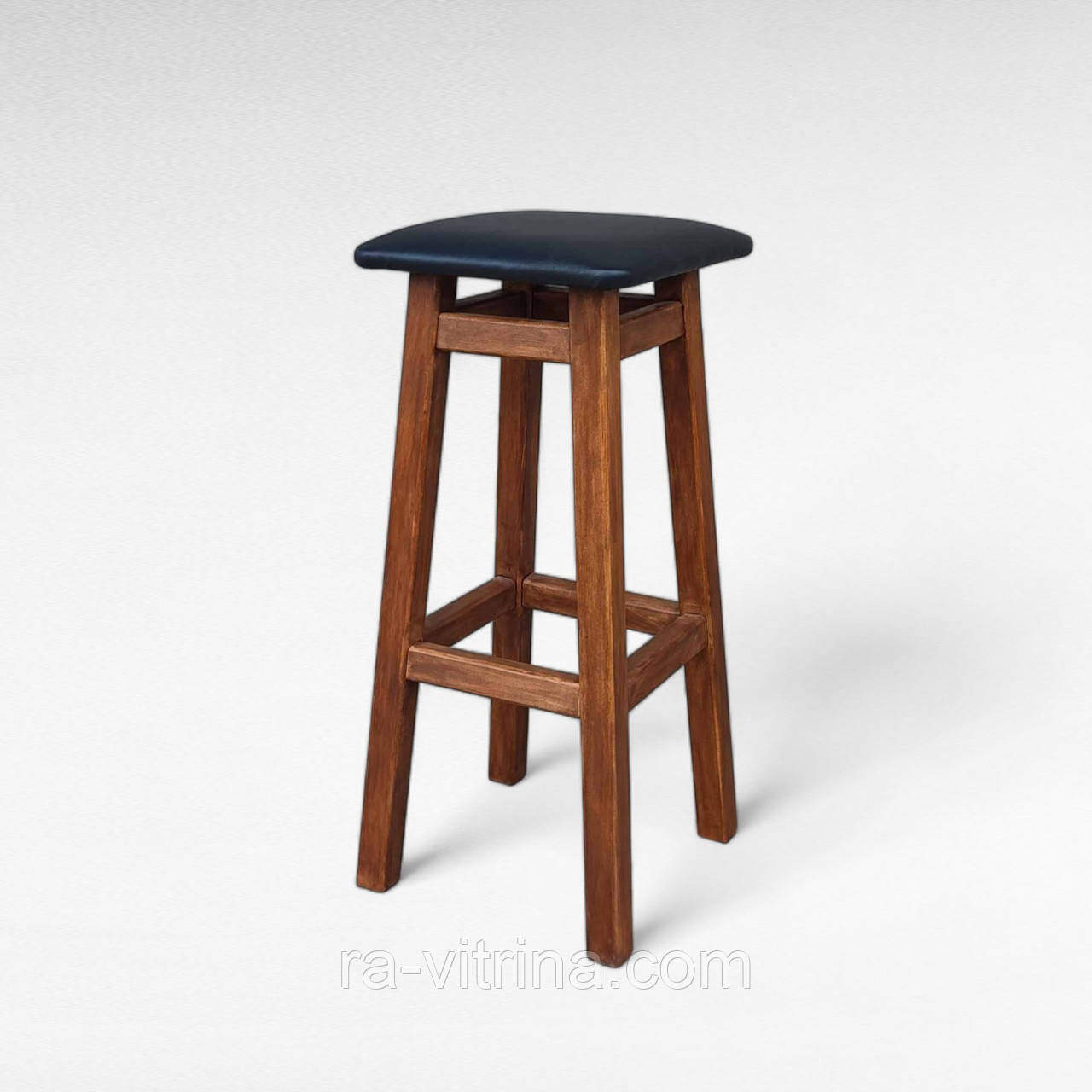 Високий дерев'яний табурет з м'яким сидінням для барної стійки Мілан Напівбарний стілець для кухні, бару, кафе
