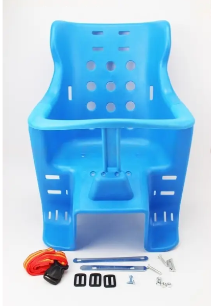 Сидіння для перевезення дітей пластмасове заднє, кріп. на багажник, синє v723