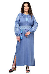 Сукня-вишиванка Соломія (блакитний)