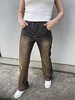 Винтажные женские джинсы на пуговицах, прямые свободные брюки, темно-синий цвет, 34 р.