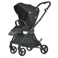 Коляска дитяча ME 1078 VERSA Clover Black прогул.,книжка,кол4шт, чохол,чорн.рама,чорн