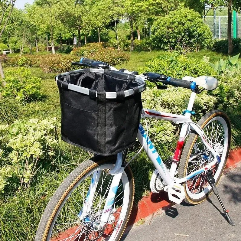 Кошик-сумка передня для велосипеда на кермо складаний велокошик Чорний + Подарунок НіжКредитка