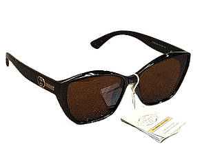 Сонцезахисні окуляри жіночі стильні коричневі поляризована лінза