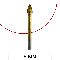 Сверло (перо) Topfix по плитке и стеклу титановое (-) 8 мм