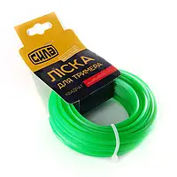 Ліска для тримера квадрат Ø2.0мм 15м нейлонова зелена СИЛА