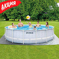 Каркасний басейн Intex 26746 Prism Frame 488х122 см круглий для всієї родини з картриджним фільтром mgr