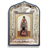 Икона Питирим Тамбовский святой епископ, лик 6х9, в пластиковой черной рамке